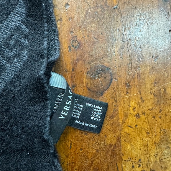 Versace Scarf Black & Gray 58” - Picture 2 of 5
